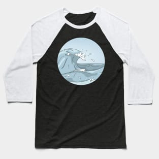 The Great Water Wave Of Kanagawa In Ocean Aesthetic Japanese Baseball T-Shirt